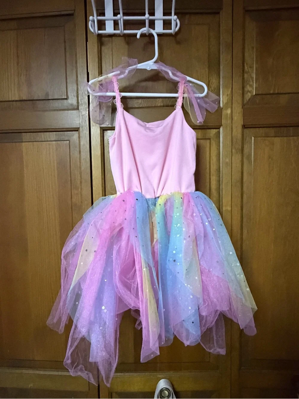 Kids Rainbow Sequin Unicorn Tutu Costume - Pink Multicolor